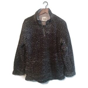 Altar’d State Charcoal Sherpa Lined Half Zip Pullover Sweater Womens Size Small